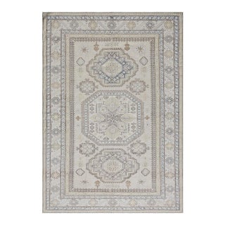 6'x8' Ariana Agra 505 Rug | Royal Blue & Ivory Hand-Knotted Wool For Sale