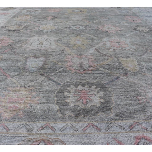 Tribal Turkish Oushak Rug Medallion Design by Keivan Woven Arts, 9' X 11'9 For Sale - Image 3 of 10