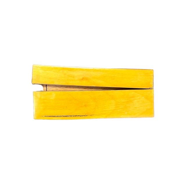 Mid-Century Modern Vintage 1970s Abraham & Straus Geometric Wooden Keepsake Box For Sale - Image 3 of 5