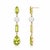 Modern Multi-Shape Peridot Earrings studs. Contemporary Pearl & Peridot Drop Earrings. Geometric Peridot and Pearl...