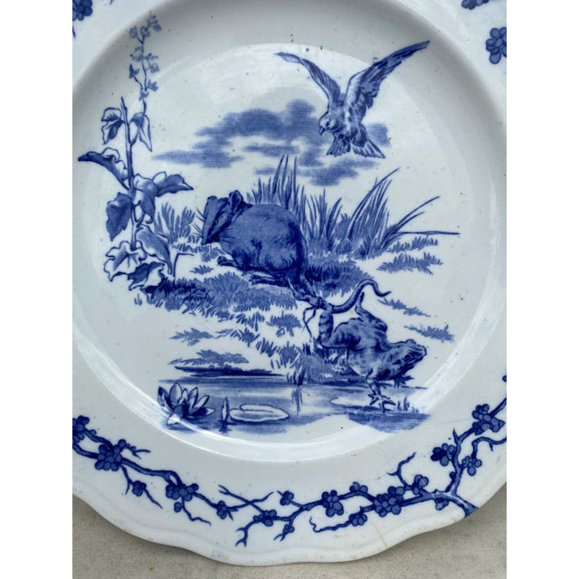 English Blue & White Plate Eagle & Frog Brown Westhead and Moore, circa 1890. Was sold in the Grand Depot 21 rue Drouot...