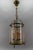 French Neoclassical Brass and Clear Glass Round Hanging Lantern, 1950s For Sale - Image 14 of 18