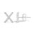 Contemporary 10K White Gold 1/10 Cttw Diamond 'X' Initial Stud Earring For Sale - Image 3 of 5