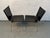 Black 'Pelle' Leather and Metal Armless Dining Chair Attributed to Toyoda Hiroyuki for Icf For Sale - Image 8 of 14