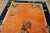 1920s Orange Medallion Scene Antique Chinese Art Deco Carpet 6 'X 8'6" Knotted Wool Rug For Sale - Image 9 of 15
