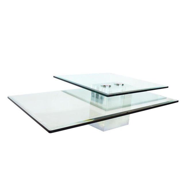 American Lion in Frost Two Tier Coffee Table, 1970s For Sale - Image 3 of 5