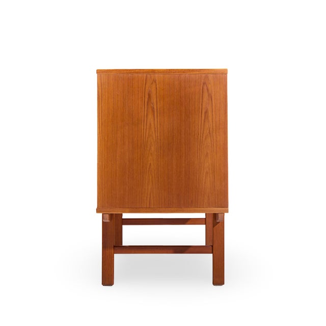 Mid 20th Century Dux Mid Century Danish Teak Petite Sliding Door Credenza For Sale - Image 5 of 11