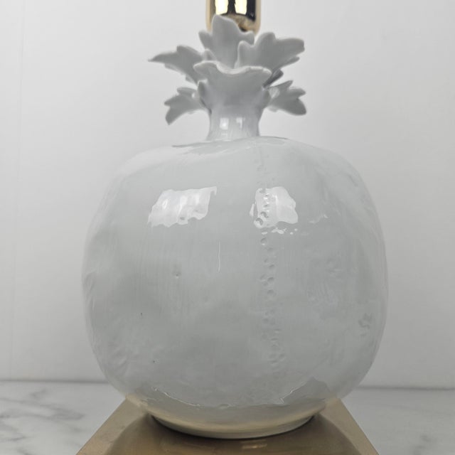 Italian Sculptural Ceramic Table Lamp on Gilt Base, 1970s For Sale - Image 6 of 11