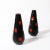 Mid-Century Hand-Blown Black W/ Vermillion Detailing Murano Battuto Glass Vases For Sale - Image 10 of 12