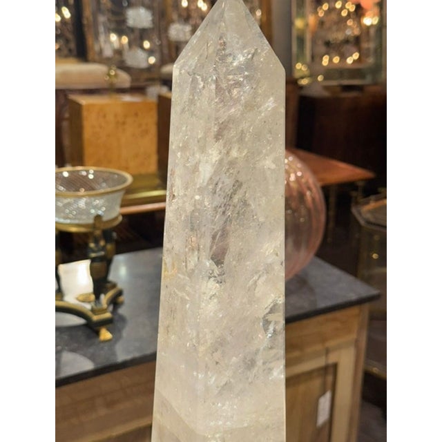 19th Century Large 19th C. French Rock Crystal and Boulle Obelisk For Sale - Image 5 of 6