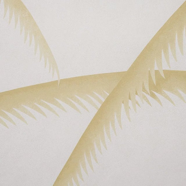 Contemporary Schumacher Deco Palms Wallpaper in Gold - 10 Yards For Sale - Image 3 of 5