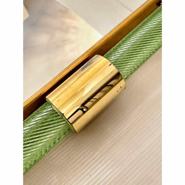 Contemporary Exclusive SimoEng Designer Mirror With Green Torciglione Murano Glass For Sale - Image 3 of 10