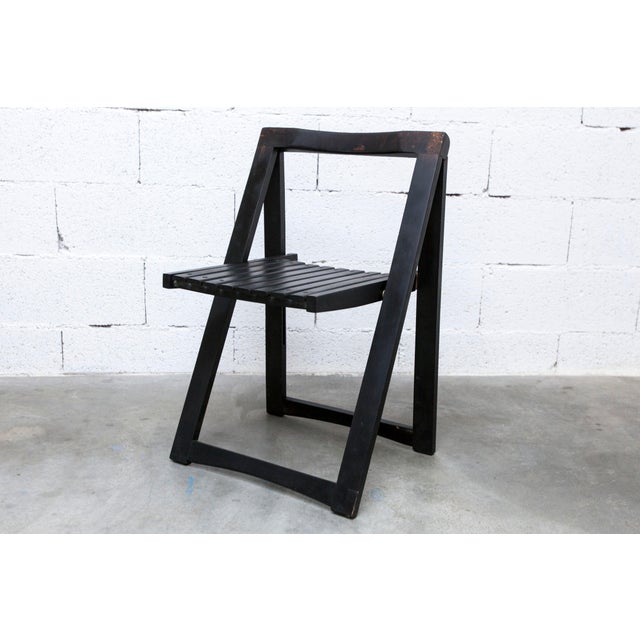 Original 1960s Aldo Jacober folding chair for Alberto Bazzani, black. Sturdy and stylish folding chair. It's in its...