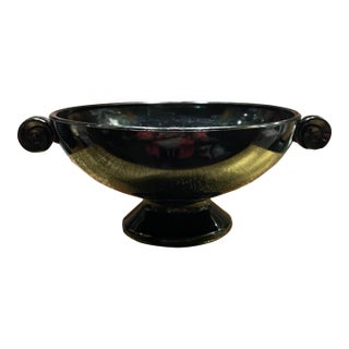 1940s Black Amethyst Deco Set of Compotes For Sale