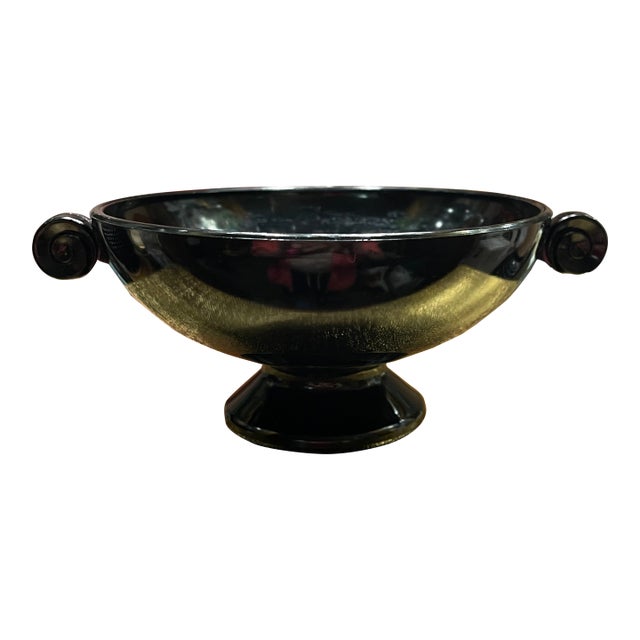 1940s Black Amethyst Deco Set of Compotes For Sale