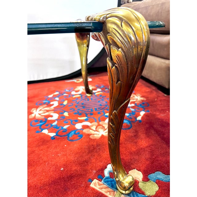 Hollywood Regency Mid Century Bronze and Glass Coffee Table Attributed to P. E. Guerin. For Sale - Image 3 of 7