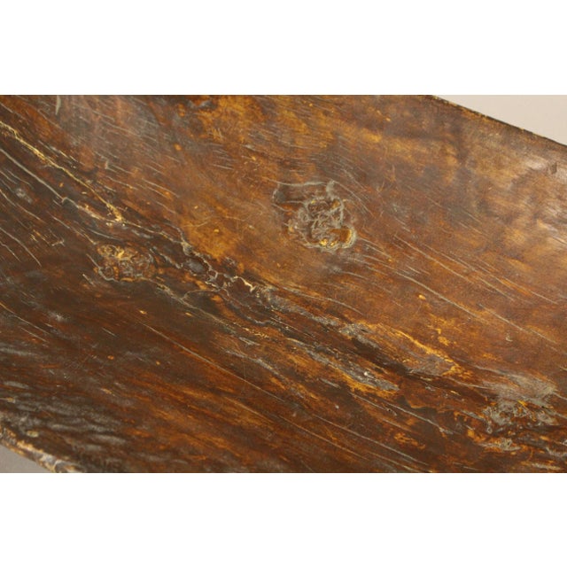 18th C. Pre-Revolutionary Large Carved Wood Bread Dough Bowl Farmhouse Rustic For Sale - Image 11 of 17