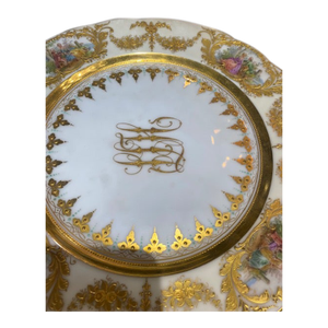 Late 19th Century German Dresden Porcelain Dinnerware Plates Set of 12