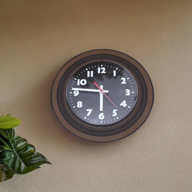 Glass Opart Style Wall Clock Weimar, Germany, 1970s For Sale - Image 7 of 8