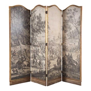 Grisaille Louis XVI Folding Panel Screen For Sale