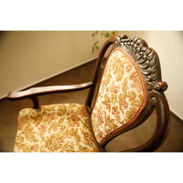 Antique Queen Anne Revival Carver Armchair with Floral Tapestry Upholstery, 1890s For Sale - Image 11 of 18