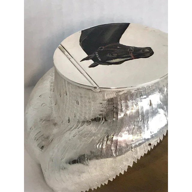 Late 19th Century Late 19th Century English Officers Equestrian Silverplate, Enamel & Hoof Inkwell For Sale - Image 5 of 13