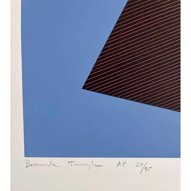 Jean Marie Haessle, French-American (1939-) Serigraph silkscreen Hand signed in pencil and numbered Bermuda Triangle (Blue...