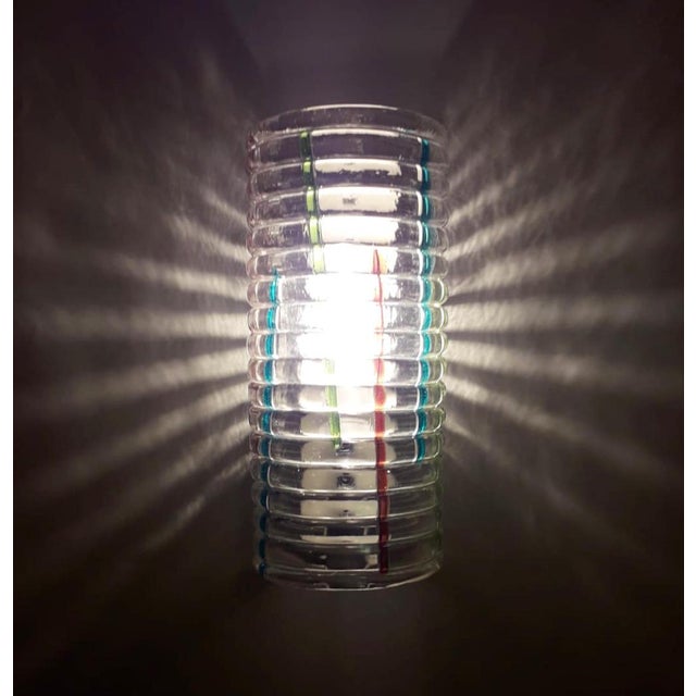 Italian 1960s Ribbed Murano Sconces, a Pair For Sale - Image 3 of 10