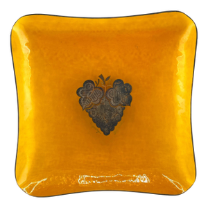 Mid 20th Century Georges Briard Slumped Amber Glass Fruit Tray, Signed