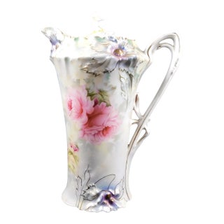 Late 18th Century Reinhold Schlegelmilch Rs Prussia Chocolate Pot With Repaired Lid For Sale