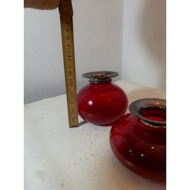 Ruby Red Murano Glass Vases, Italy, 1980s, Set of 3 For Sale - Image 9 of 10