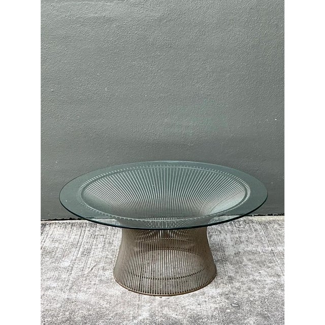 Mid 20th Century Warren Platner Glass and Steel Coffee Table For Sale - Image 5 of 12