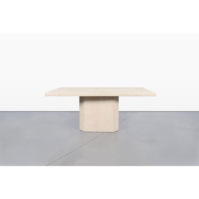 Vintage Italian Modern Botticino Marble Dining Table, 1970s For Sale In Los Angeles - Image 6 of 12