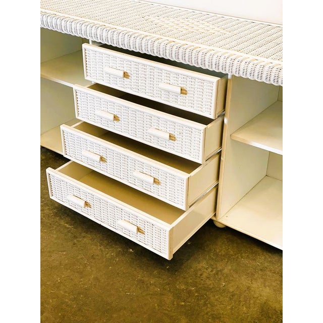 French White Rattan Sideboard, 1970s For Sale - Image 4 of 11