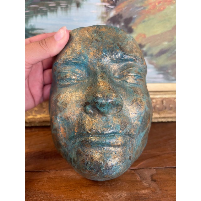 2000 - 2009 Patinated Bronze-Style Looking Ceramic Face Sculpture by Melinda, Signed 2008 For Sale - Image 5 of 9