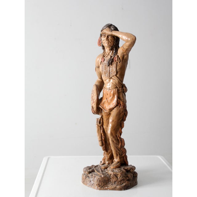 Vintage Native American Indian Statuary Figurine For Sale - Image 10 of 12