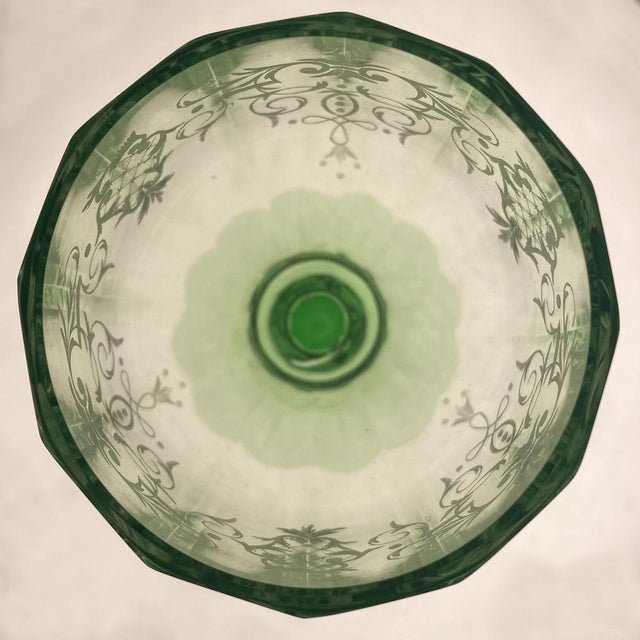 Crystal Sherry Glass with Green Maria Theresia Decor by Stefan Rath for Josef Lobmeyr, Austria, 1910s, Set of 6 For Sale - Image 13 of 14