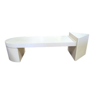 Retro Geometric Grass Clothe Coffee Table For Sale