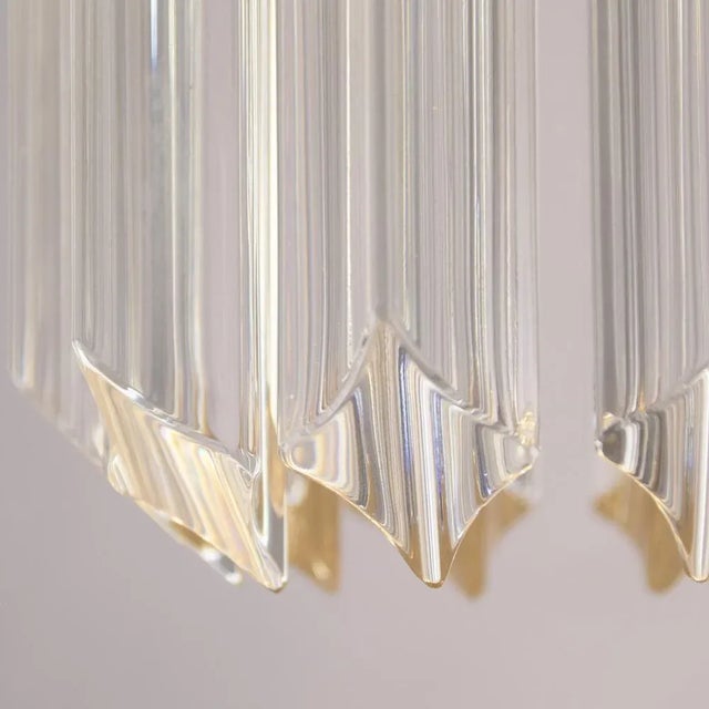 Gray Vintage Chandelier with Murano Crystal Glass, Italy, 1980s For Sale - Image 8 of 13