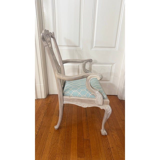 1990s Pair of Paramount Antiques Carved Chippendale Style Armchairs, New York Import For Sale - Image 4 of 12