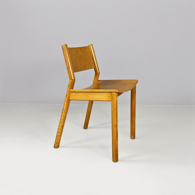 1980s Mid-Century Italian Modern Oak Dining Chairs, 1980s, Set of 6 For Sale - Image 5 of 18