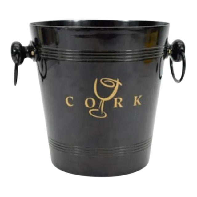 Cork Night Club Black Aluminum Ice Bucket For Sale