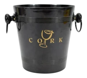 Cork Night Club Black Aluminum Ice Bucket