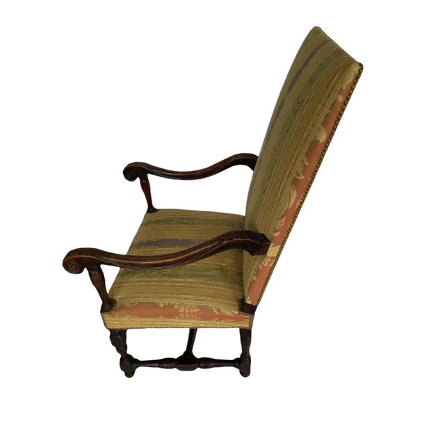17th Century Antique French Wooden Armchair For Sale - Image 4 of 5