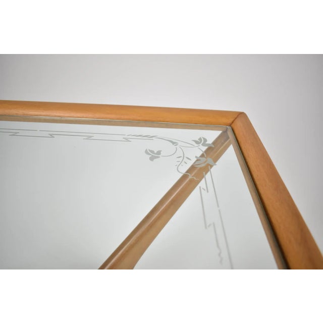 Italian Glass and Wood Coffee Table in the Style of Cesare Lacca, 1940s–50s For Sale - Image 9 of 13