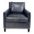 Lillian August Gray Leather Club Chair With Nailhead Detail For Sale