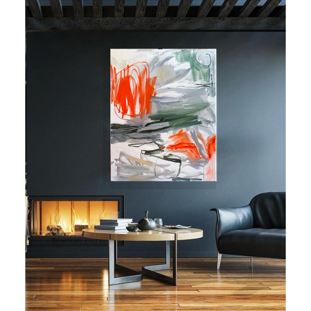 Krakatoa 2" by Trixie Pitts Large Abstract Expressionist Oil Painting For Sale - Image 11 of 12