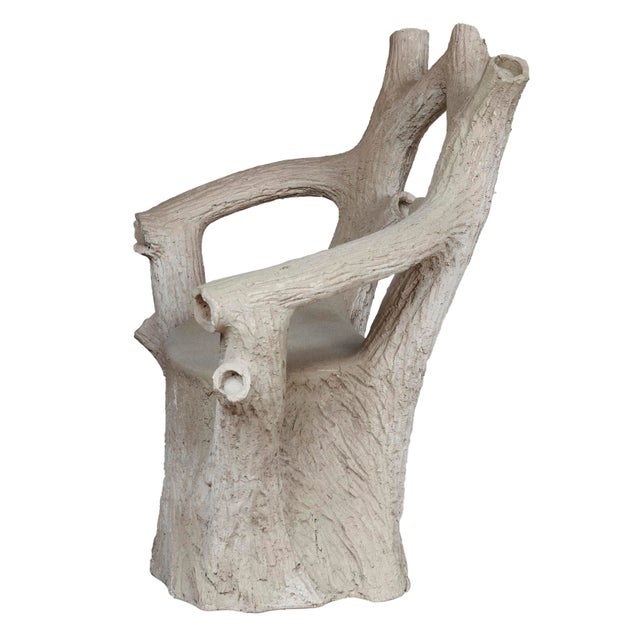 Mid-Century Modern Vintage Faux Bois Fiberglass Tree Chair For Sale - Image 3 of 10