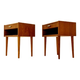 Mid-Century Danish Teak Nightstands, 1960s, Set of 2 For Sale