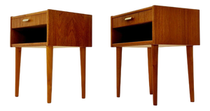 Mid-Century Danish Teak Nightstands, 1960s, Set of 2